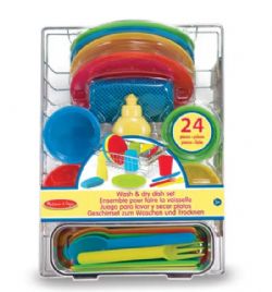 MELISSA AND DOUG - SERVICE DE VAISSELLE ET ÉGOUTTOIR 4 COUVERTS